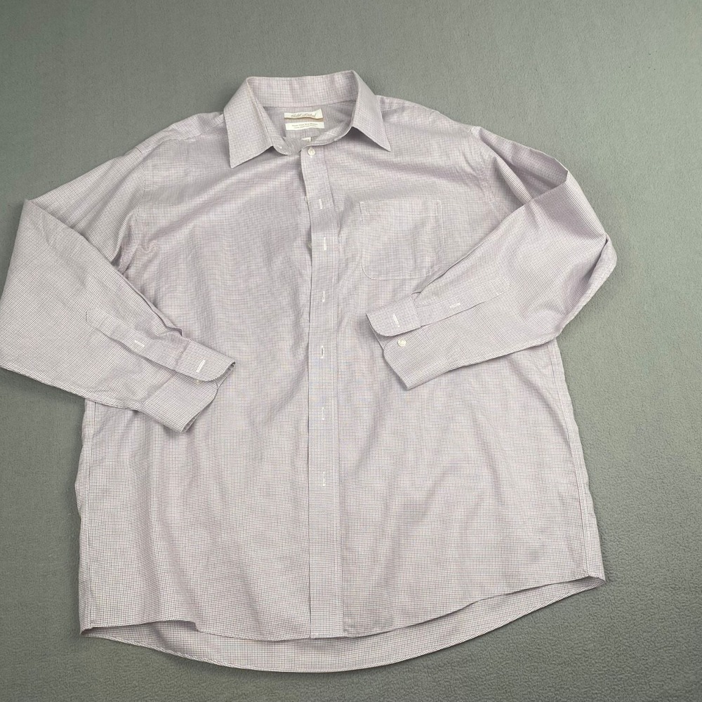 Gold‎ Label Men's Dress Shirt size 17/35 Multicolor Plaid 100% Cotton Formal